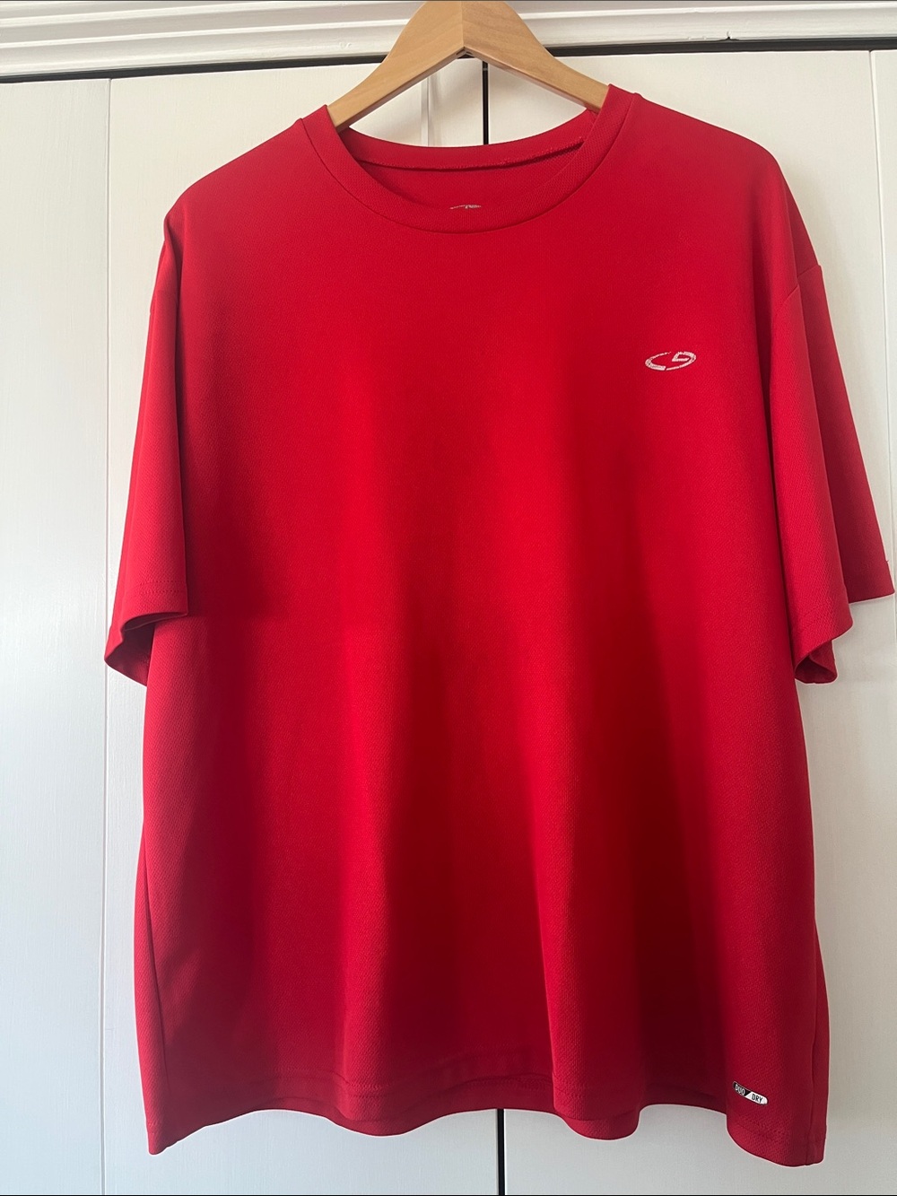 Champion Red Athletic Performance Tee with Silver Logo